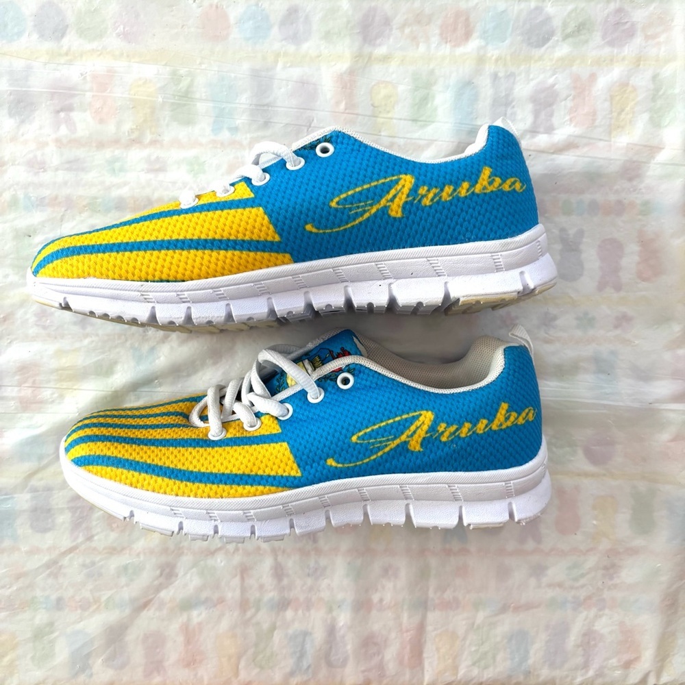 NWOT Aruba Special Sneakers Blue and Yellow Athletic Sneakers SZ 6 - Picture 4 of 13
